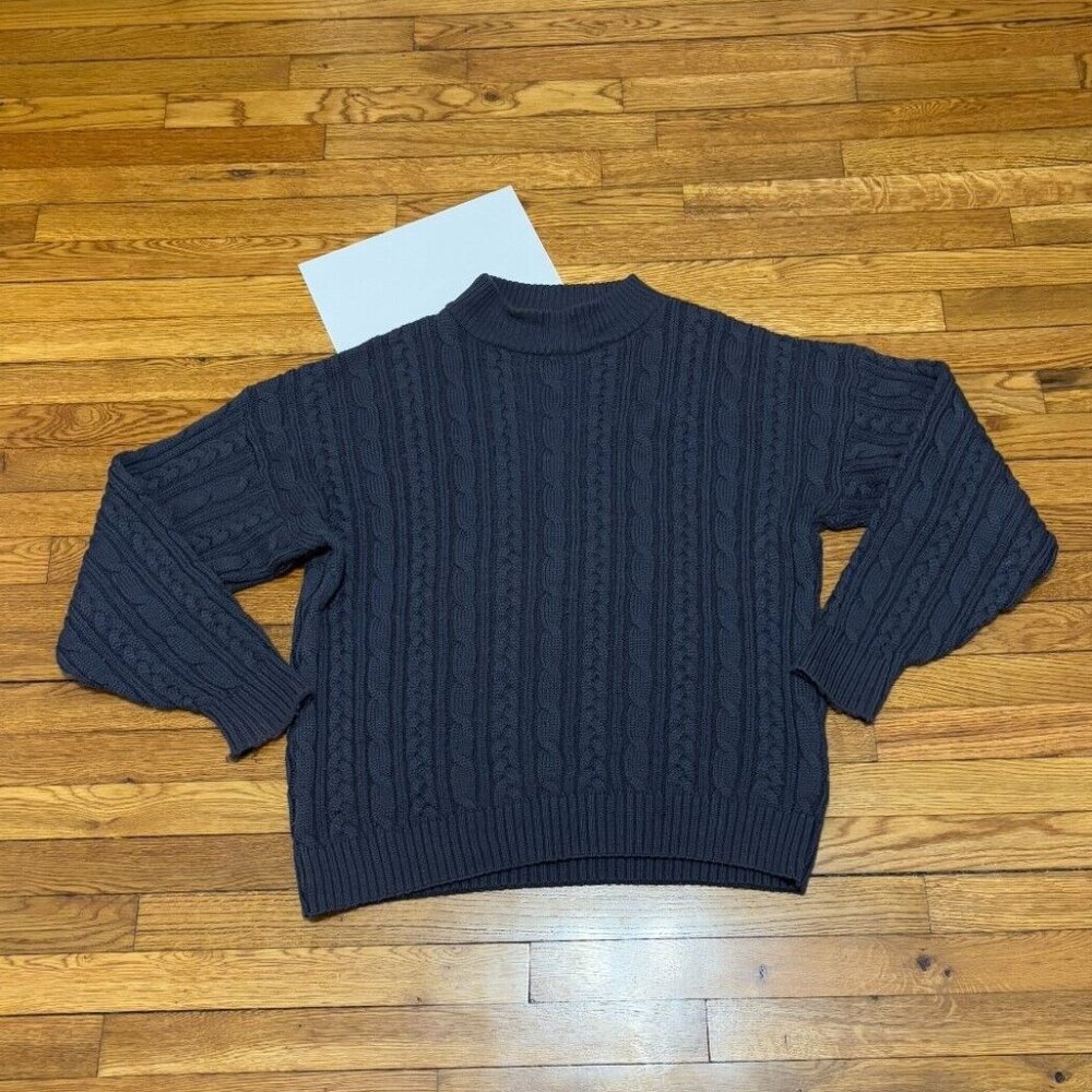 Vintage Christian Dior Monsieur Mens Sweater Sz 44 Gray 100% Wool Cable Knit